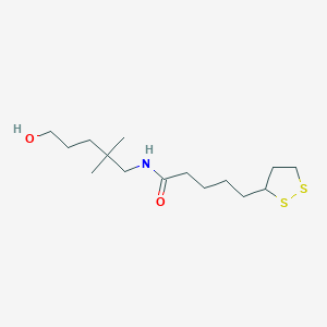 molecular formula C15H29NO2S2 B2912625 5-(1,2-dithiolan-3-yl)-N-(5-hydroxy-2,2-dimethylpentyl)pentanamide CAS No. 1797913-18-8