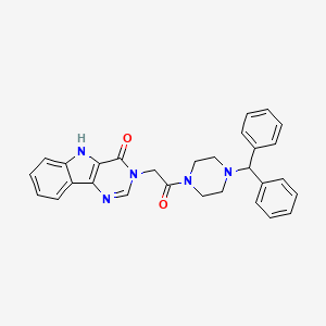 molecular formula C29H27N5O2 B2912626 3-(2-(4-benzhydrylpiperazin-1-yl)-2-oxoethyl)-3H-pyrimido[5,4-b]indol-4(5H)-one CAS No. 1105204-22-5