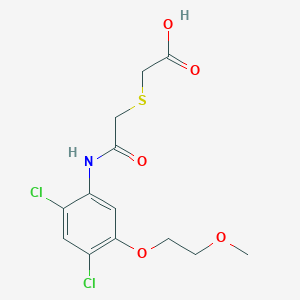 molecular formula C13H15Cl2NO5S B2912627 2-({2-[2,4-Dichloro-5-(2-methoxyethoxy)anilino]-2-oxoethyl}sulfanyl)acetic acid CAS No. 339014-95-8