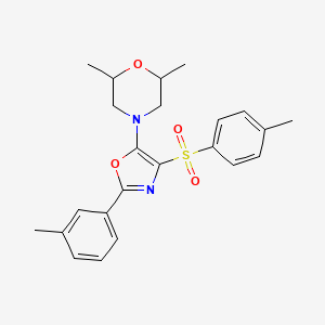 molecular formula C23H26N2O4S B2912631 2,6-Dimethyl-4-(2-(m-tolyl)-4-tosyloxazol-5-yl)morpholine CAS No. 862738-45-2