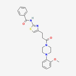 molecular formula C24H26N4O3S B2912643 N-(4-(3-(4-(2-methoxyphenyl)piperazin-1-yl)-3-oxopropyl)thiazol-2-yl)benzamide CAS No. 1049474-70-5