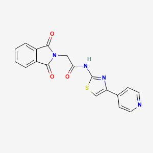 molecular formula C18H12N4O3S B2912644 2-(1,3-dioxoisoindolin-2-yl)-N-(4-(pyridin-4-yl)thiazol-2-yl)acetamide CAS No. 361481-88-1