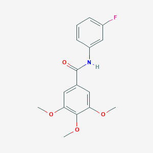 molecular formula C16H16FNO4 B291265 N-(3-fluorophenyl)-3,4,5-trimethoxybenzamide 