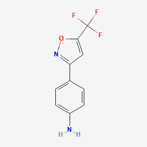 molecular formula C10H7F3N2O B2912658 4-[5-(Trifluoromethyl)-1,2-oxazol-3-yl]aniline CAS No. 2241144-76-1