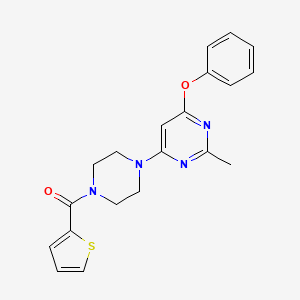 molecular formula C20H20N4O2S B2912660 (4-(2-Methyl-6-phenoxypyrimidin-4-yl)piperazin-1-yl)(thiophen-2-yl)methanone CAS No. 946248-96-0