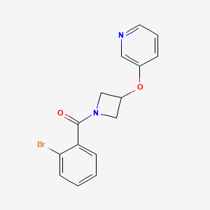 molecular formula C15H13BrN2O2 B2912662 3-{[1-(2-bromobenzoyl)azetidin-3-yl]oxy}pyridine CAS No. 1904303-88-3