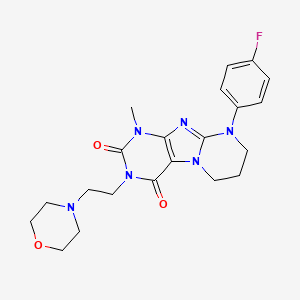 9-(4-fluorophenyl)-1-methyl-3-[2-(4-morpholinyl)ethyl]-6,7,8,9-tetrahydropyrimido[2,1-f]purine-2,4(1H,3H)-dione