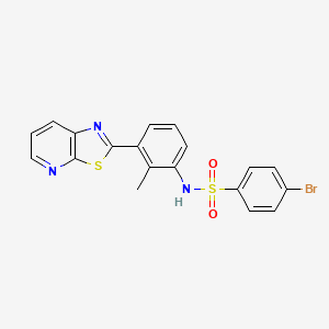 molecular formula C19H14BrN3O2S2 B2912668 4-bromo-N-(2-methyl-3-(thiazolo[5,4-b]pyridin-2-yl)phenyl)benzenesulfonamide CAS No. 863595-11-3