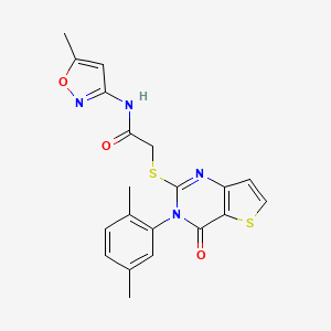 2-{[3-(2,5-dimethylphenyl)-4-oxo-3,4-dihydrothieno[3,2-d]pyrimidin-2-yl]sulfanyl}-N-(5-methyl-1,2-oxazol-3-yl)acetamide