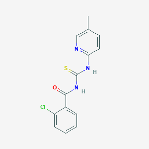 molecular formula C14H12ClN3OS B2912682 2-chloro-N-((5-methylpyridin-2-yl)carbamothioyl)benzamide CAS No. 446824-60-8