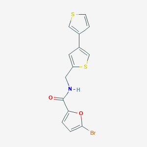 molecular formula C14H10BrNO2S2 B2912685 5-Bromo-N-[(4-thiophen-3-ylthiophen-2-yl)methyl]furan-2-carboxamide CAS No. 2380010-30-8