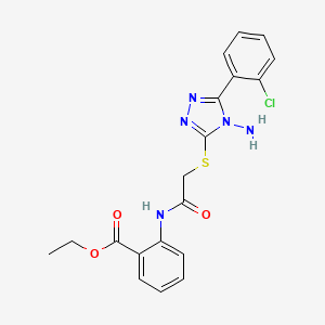 ethyl 2-[({[4-amino-5-(2-chlorophenyl)-4H-1,2,4-triazol-3-yl]sulfanyl}acetyl)amino]benzoate
