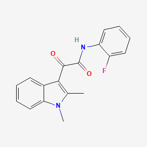 molecular formula C18H15FN2O2 B2912688 2-(1,2-dimethyl-1H-indol-3-yl)-N-(2-fluorophenyl)-2-oxoacetamide CAS No. 862831-42-3