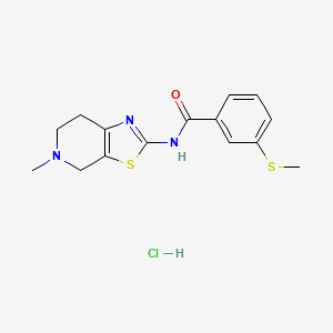 molecular formula C15H18ClN3OS2 B2912689 N-(5-methyl-4,5,6,7-tetrahydrothiazolo[5,4-c]pyridin-2-yl)-3-(methylthio)benzamide hydrochloride CAS No. 1217045-38-9