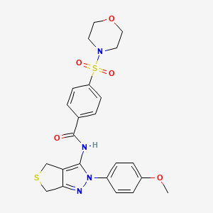 molecular formula C23H24N4O5S2 B2912696 N-[2-(4-methoxyphenyl)-4,6-dihydrothieno[3,4-c]pyrazol-3-yl]-4-morpholin-4-ylsulfonylbenzamide CAS No. 392254-74-9