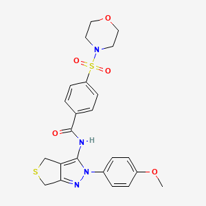 molecular formula C23H24N4O5S2 B2912696 N-[2-(4-methoxyphenyl)-2H,4H,6H-thieno[3,4-c]pyrazol-3-yl]-4-(morpholine-4-sulfonyl)benzamide CAS No. 392254-74-9