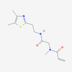 molecular formula C13H19N3O2S B2912700 N-[2-[2-(4,5-Dimethyl-1,3-thiazol-2-yl)ethylamino]-2-oxoethyl]-N-methylprop-2-enamide CAS No. 2201385-56-8