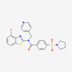 B2912703 N-(4-fluorobenzo[d]thiazol-2-yl)-N-(pyridin-4-ylmethyl)-4-(pyrrolidin-1-ylsulfonyl)benzamide CAS No. 941958-03-8