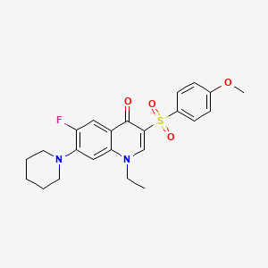 B2912712 1-ethyl-6-fluoro-3-((4-methoxyphenyl)sulfonyl)-7-(piperidin-1-yl)quinolin-4(1H)-one CAS No. 892772-61-1