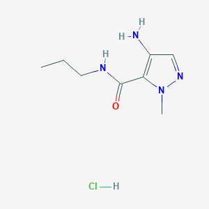 molecular formula C8H15ClN4O B2912714 4-Amino-1-methyl-N-propyl-1H-pyrazole-5-carboxamide hydrochloride CAS No. 1820673-32-2