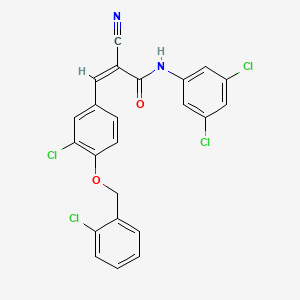 molecular formula C23H14Cl4N2O2 B2912715 (Z)-3-[3-chloro-4-[(2-chlorophenyl)methoxy]phenyl]-2-cyano-N-(3,5-dichlorophenyl)prop-2-enamide CAS No. 380476-87-9
