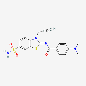 molecular formula C19H18N4O3S2 B2912716 (Z)-4-(dimethylamino)-N-(3-(prop-2-yn-1-yl)-6-sulfamoylbenzo[d]thiazol-2(3H)-ylidene)benzamide CAS No. 865182-54-3