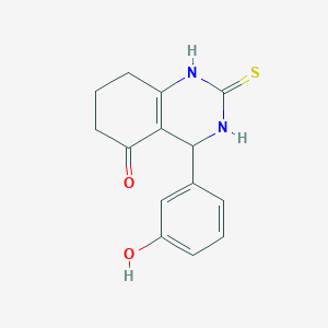 molecular formula C14H14N2O2S B2912718 4-(3-Hydroxyphenyl)-2-sulfanylidene-1,3,4,6,7,8-hexahydroquinazolin-5-one CAS No. 850916-11-9