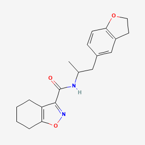 molecular formula C19H22N2O3 B2912724 N-(1-(2,3-dihydrobenzofuran-5-yl)propan-2-yl)-4,5,6,7-tetrahydrobenzo[d]isoxazole-3-carboxamide CAS No. 2034450-47-8