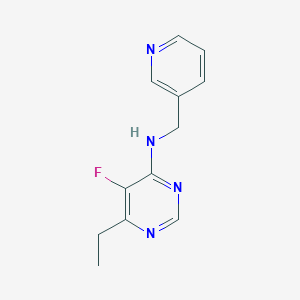 molecular formula C12H13FN4 B2912726 6-Ethyl-5-fluoro-N-(pyridin-3-ylmethyl)pyrimidin-4-amine CAS No. 1989046-00-5