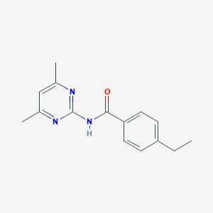 molecular formula C15H17N3O B291273 N-(4,6-dimethyl-2-pyrimidinyl)-4-ethylbenzamide 