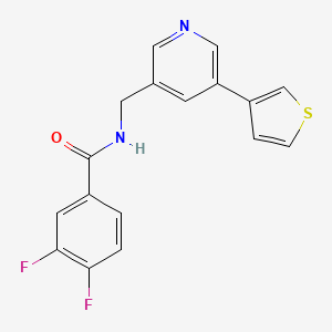 molecular formula C17H12F2N2OS B2912731 3,4-difluoro-N-((5-(thiophen-3-yl)pyridin-3-yl)methyl)benzamide CAS No. 1798638-18-2