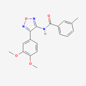 molecular formula C18H17N3O4 B2912732 N-[4-(3,4-dimethoxyphenyl)-1,2,5-oxadiazol-3-yl]-3-methylbenzamide CAS No. 874139-39-6