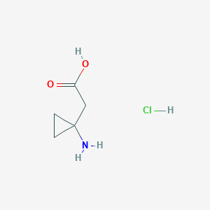 molecular formula C5H10ClNO2 B2912734 2-(1-Aminocyclopropyl)acetic acid hydrochloride CAS No. 1219429-81-8; 139132-50-6