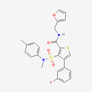 molecular formula C24H21FN2O4S2 B2912737 4-(3-fluorophenyl)-N-(2-furylmethyl)-3-{[methyl(4-methylphenyl)amino]sulfonyl}thiophene-2-carboxamide CAS No. 1105250-33-6