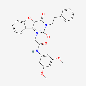 molecular formula C28H25N3O6 B2912741 N-(3,5-dimethoxyphenyl)-2-[4,6-dioxo-5-(2-phenylethyl)-8-oxa-3,5-diazatricyclo[7.4.0.0^{2,7}]trideca-1(9),2(7),10,12-tetraen-3-yl]acetamide CAS No. 1351786-43-0