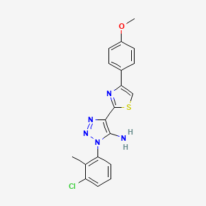 molecular formula C19H16ClN5OS B2912745 1-(3-chloro-2-methylphenyl)-4-[4-(4-methoxyphenyl)-1,3-thiazol-2-yl]-1H-1,2,3-triazol-5-amine CAS No. 1207046-81-8