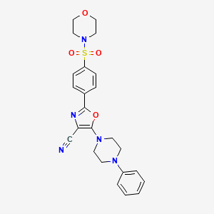 molecular formula C24H25N5O4S B2912747 2-(4-(Morpholinosulfonyl)phenyl)-5-(4-phenylpiperazin-1-yl)oxazole-4-carbonitrile CAS No. 941244-32-2