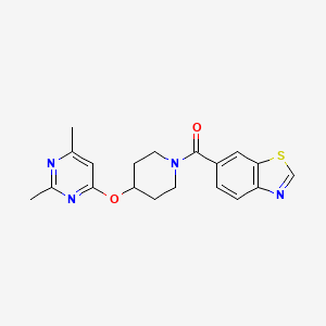molecular formula C19H20N4O2S B2912748 Benzo[d]thiazol-6-yl(4-((2,6-dimethylpyrimidin-4-yl)oxy)piperidin-1-yl)methanone CAS No. 2034497-19-1