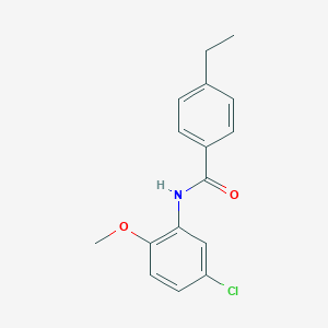 molecular formula C16H16ClNO2 B291275 N-(5-chloro-2-methoxyphenyl)-4-ethylbenzamide 