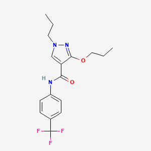 molecular formula C17H20F3N3O2 B2912750 3-propoxy-1-propyl-N-(4-(trifluoromethyl)phenyl)-1H-pyrazole-4-carboxamide CAS No. 1013765-58-6