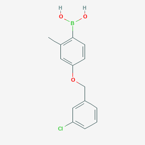 molecular formula C14H14BClO3 B2912757 {4-[(3-Chlorophenyl)methoxy]-2-methylphenyl}boronic acid CAS No. 2246673-80-1