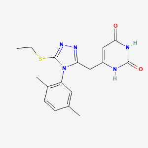 molecular formula C17H19N5O2S B2912762 6-[[4-(2,5-dimethylphenyl)-5-ethylsulfanyl-1,2,4-triazol-3-yl]methyl]-1H-pyrimidine-2,4-dione CAS No. 852048-07-8