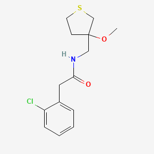 molecular formula C14H18ClNO2S B2912773 2-(2-chlorophenyl)-N-((3-methoxytetrahydrothiophen-3-yl)methyl)acetamide CAS No. 1448070-36-7