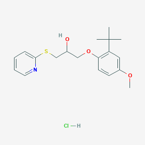 molecular formula C19H26ClNO3S B2912774 1-(2-(Tert-butyl)-4-methoxyphenoxy)-3-(pyridin-2-ylthio)propan-2-ol hydrochloride CAS No. 1327614-78-7