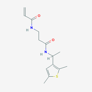 molecular formula C14H20N2O2S B2912778 N-[1-(2,5-Dimethylthiophen-3-yl)ethyl]-3-(prop-2-enoylamino)propanamide CAS No. 2198720-07-7
