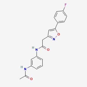 N-(3-acetamidophenyl)-2-(5-(4-fluorophenyl)isoxazol-3-yl)acetamide