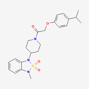 molecular formula C23H29N3O4S B2912781 1-methyl-3-(1-{2-[4-(propan-2-yl)phenoxy]acetyl}piperidin-4-yl)-1,3-dihydro-2lambda6,1,3-benzothiadiazole-2,2-dione CAS No. 2034280-10-7