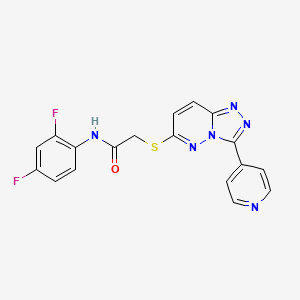 molecular formula C18H12F2N6OS B2912782 N-(2,4-difluorophenyl)-2-[(3-pyridin-4-yl-[1,2,4]triazolo[4,3-b]pyridazin-6-yl)sulfanyl]acetamide CAS No. 868969-74-8