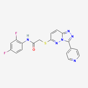 molecular formula C18H12F2N6OS B2912782 N-(2,4-difluorophenyl)-2-{[3-(pyridin-4-yl)-[1,2,4]triazolo[4,3-b]pyridazin-6-yl]sulfanyl}acetamide CAS No. 868969-74-8