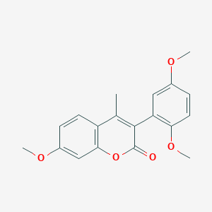 molecular formula C19H18O5 B2912783 3-(2,5-Dimethoxyphenyl)-7-methoxy-4-methylchromen-2-one CAS No. 864753-72-0